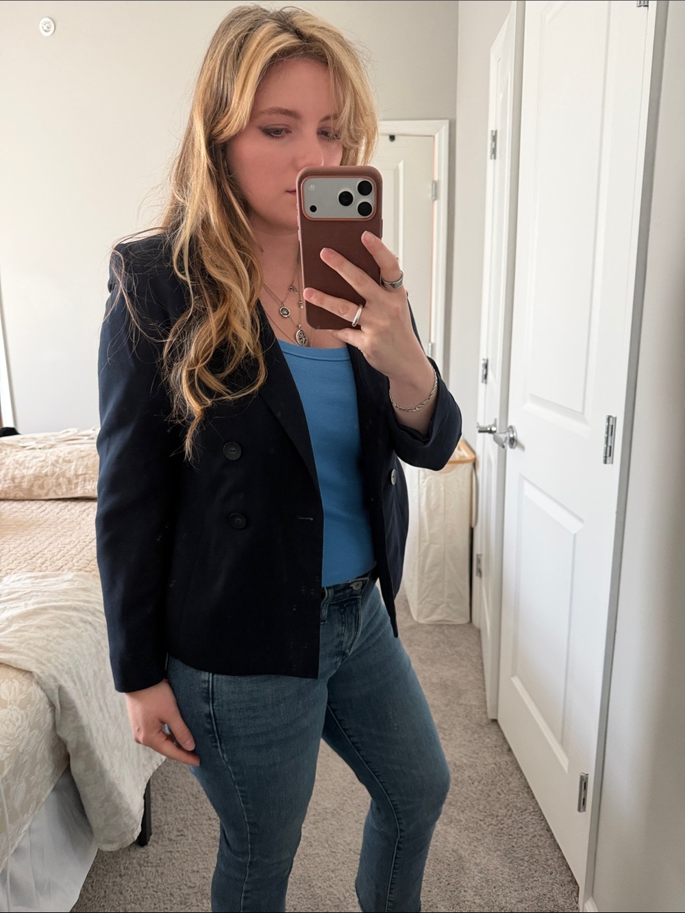 Classic Black Double-Breasted Women's Blazer